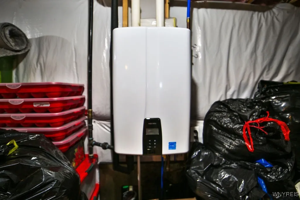 Tankless hot water on demand.