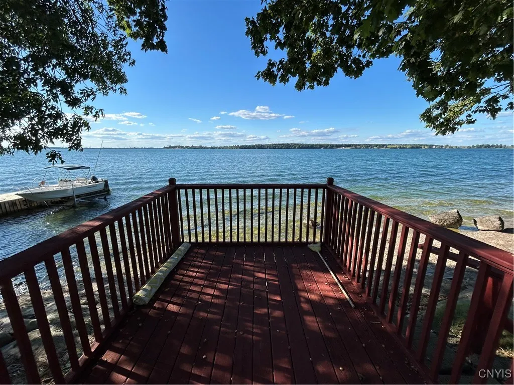Shared deck overlooking the St Lawrence River