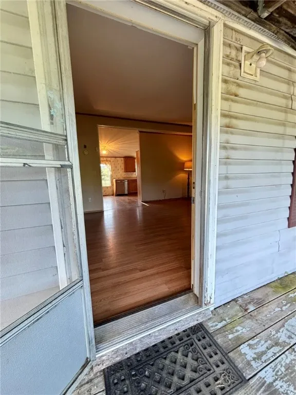Front deck looking into living room