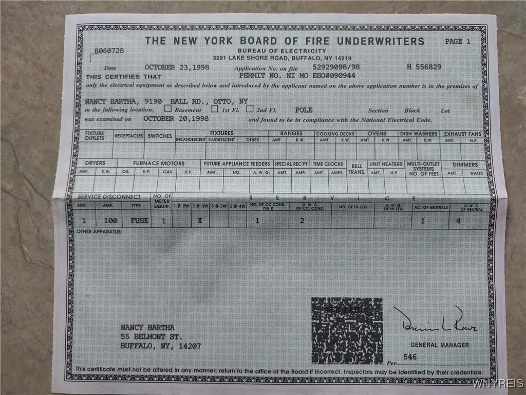 Electrical Certificate