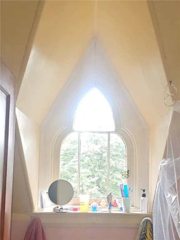 Gothic bathroom window