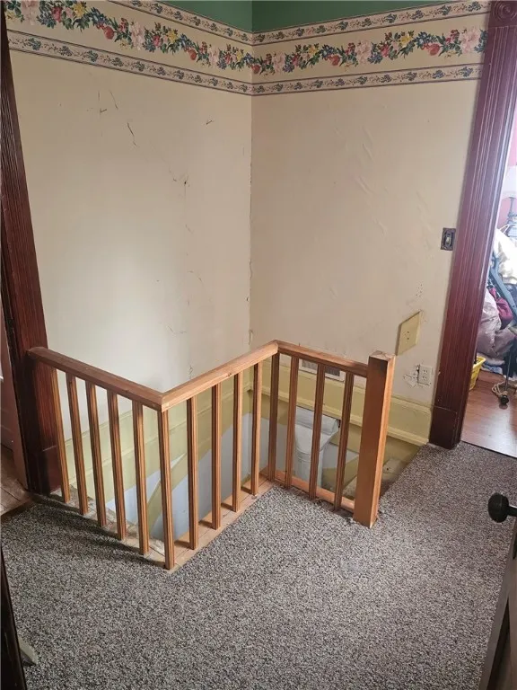 back staircase to kitchen