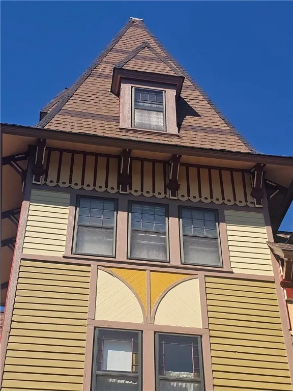 Steep gable roof