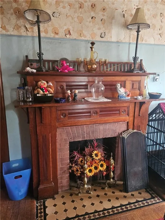 Dining room fireplace
