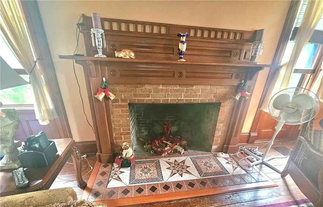 Tiled fireplace