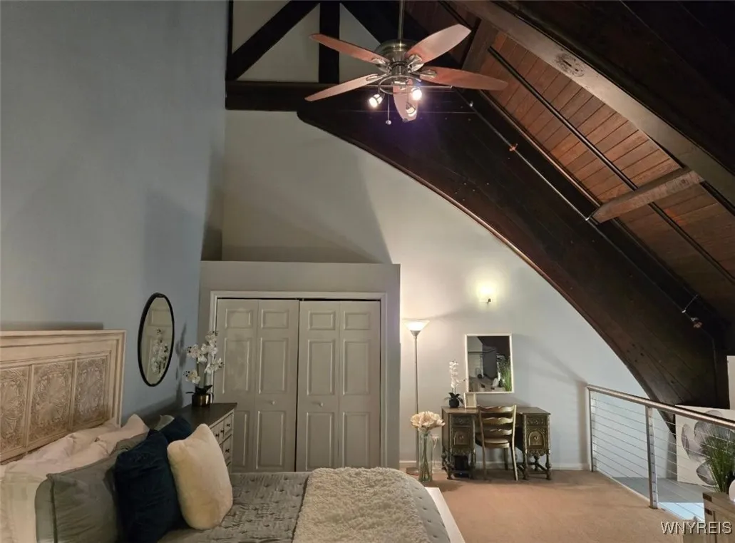 Large loft bedroom w/ 25' ceilings.
