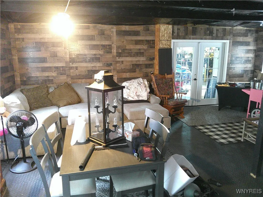 2 car garage converted to entertainment area