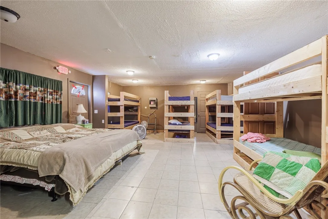 Sleeping quarters in rec hall.