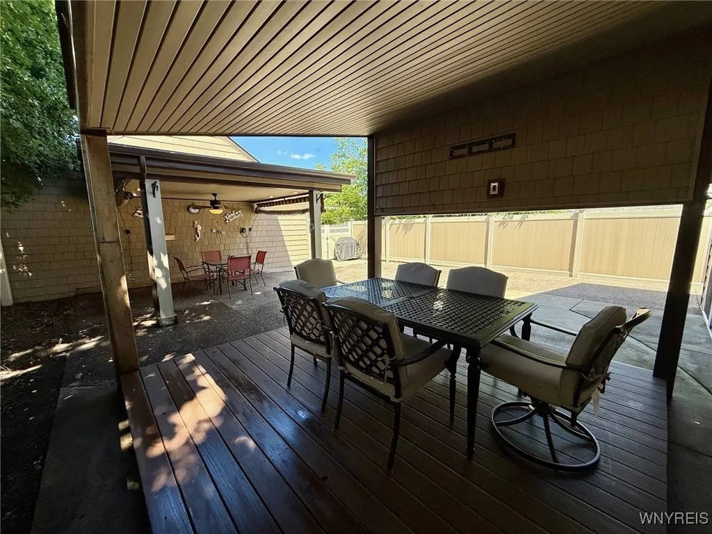 The outdoor space is perfect for entertaining