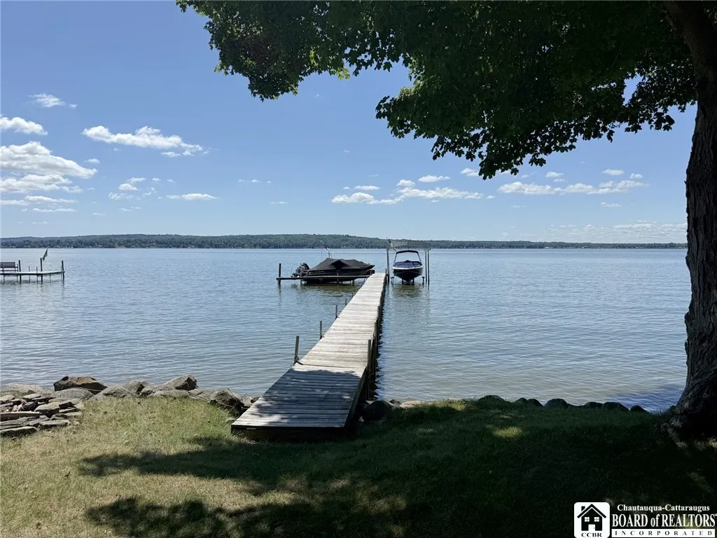 Dock and view of Chautauqua Lake