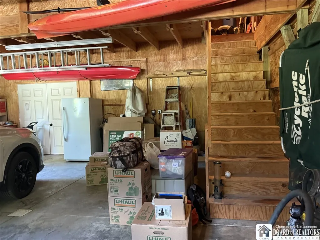 Stairway to the second floor of the garage