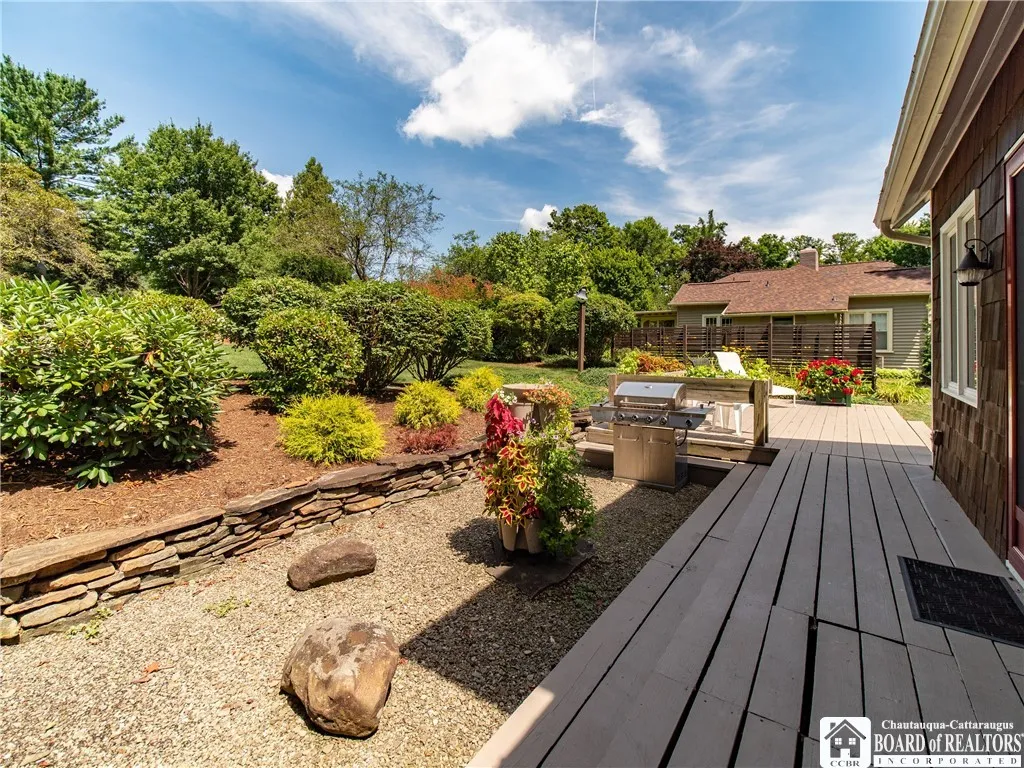 Stone garden and deck