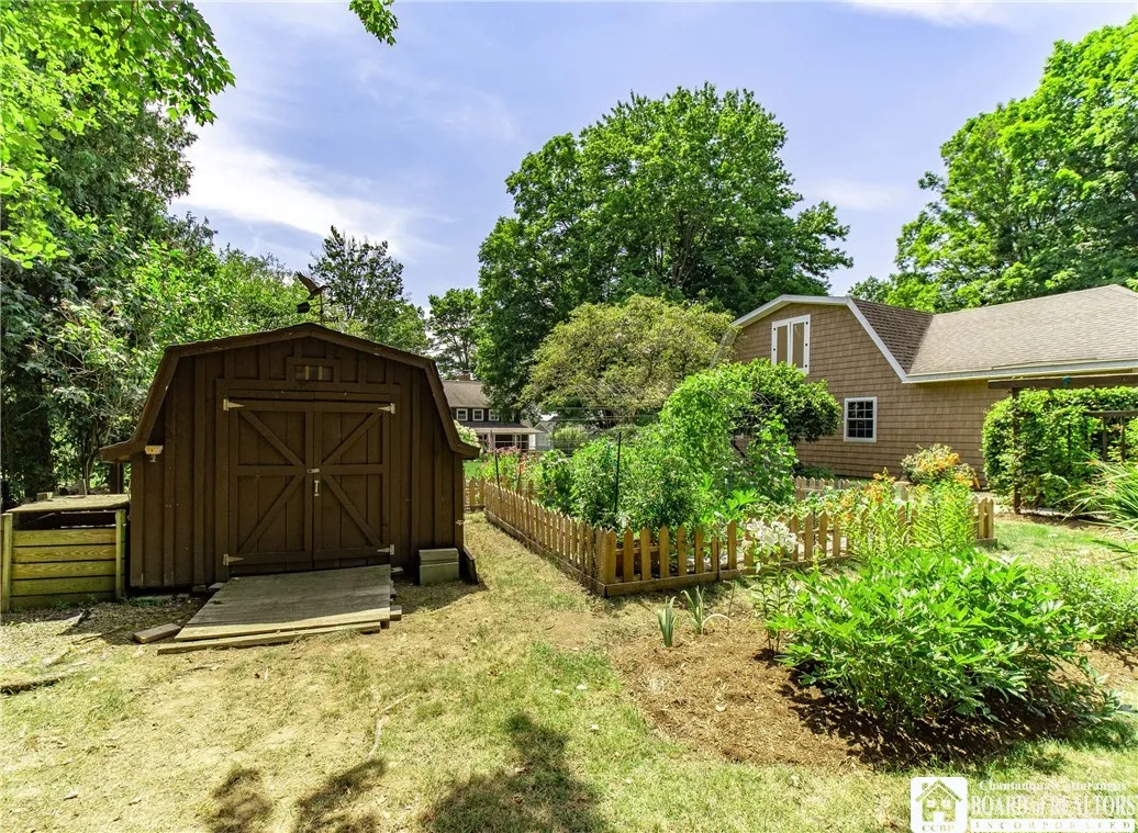 Shed and vegetable gardens