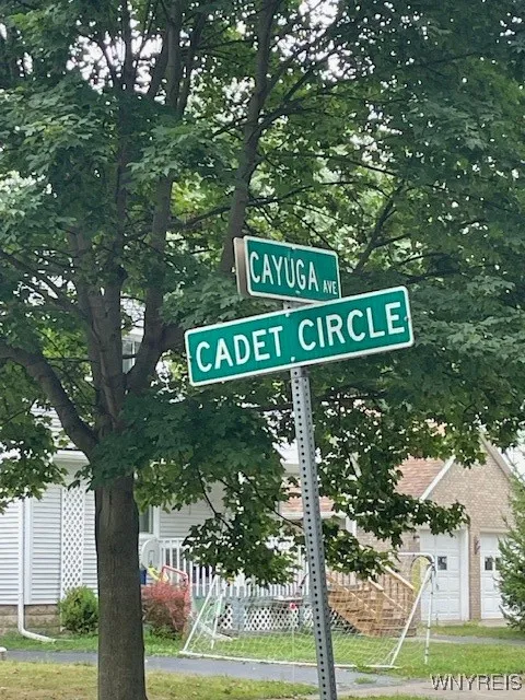 Cadet Circle is just a few homes on the curve. Pie shape lot that widens in the back.