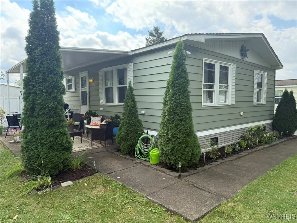 On the other side, you have a shed and covered patio