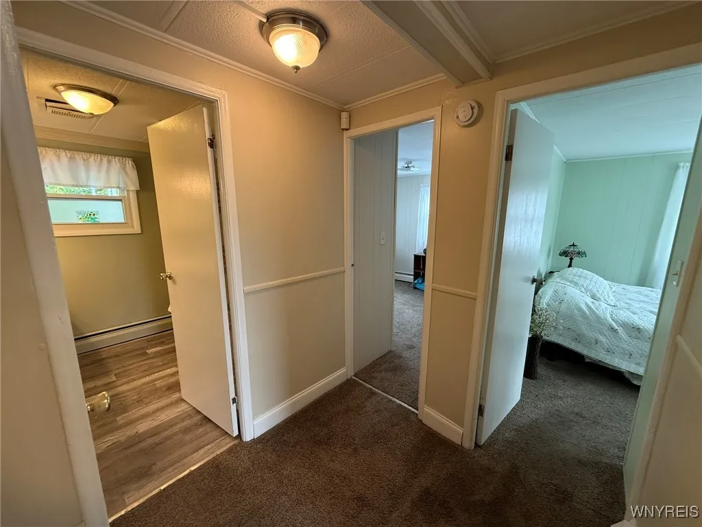 There is a spacious hallway with two storage areas where you could enter