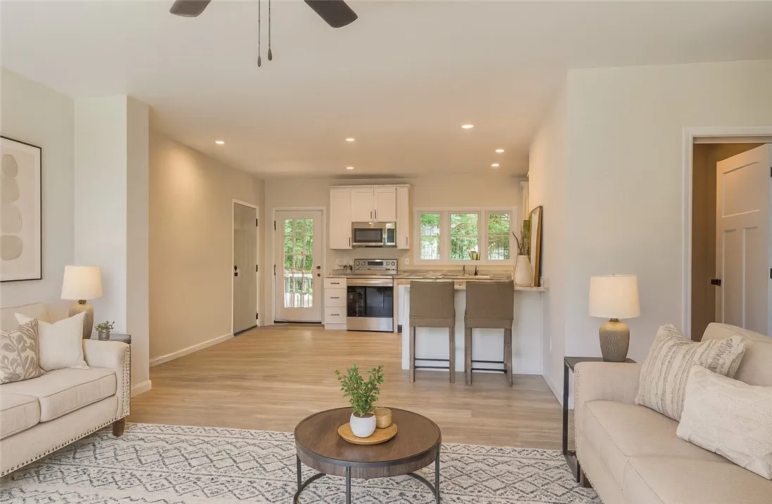 Living Room/Kitchen- virtually staged