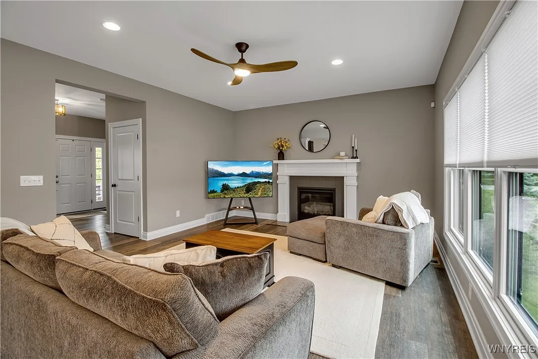 Family room with gas fireplace