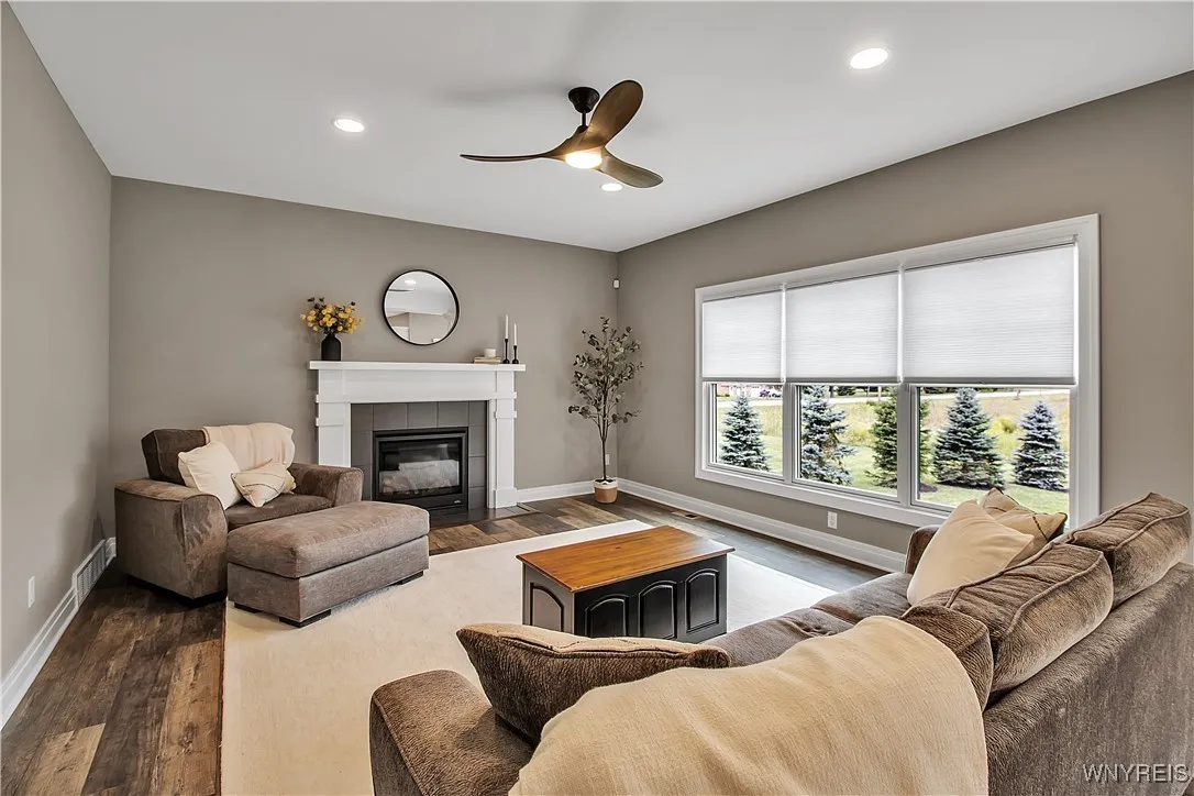 Family room offers a nice view of back and side yard
