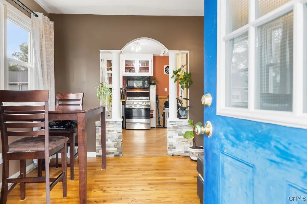 Enter this cozy raised ranch to hardwood floor in the living dining area.