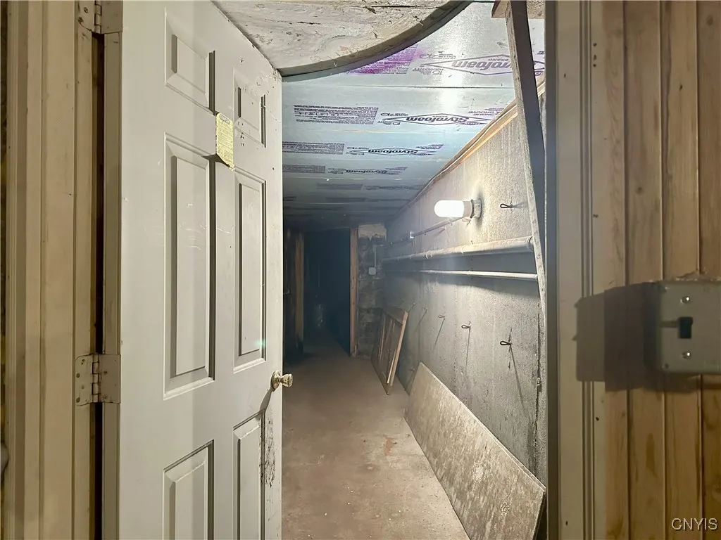 Tunnel! facing house  basement from garage basement