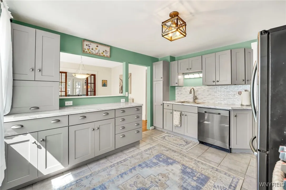 Updated kitchen that is so bright and sunny