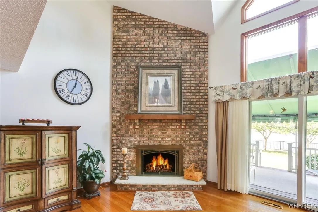 Gas burning fireplace in Living Room