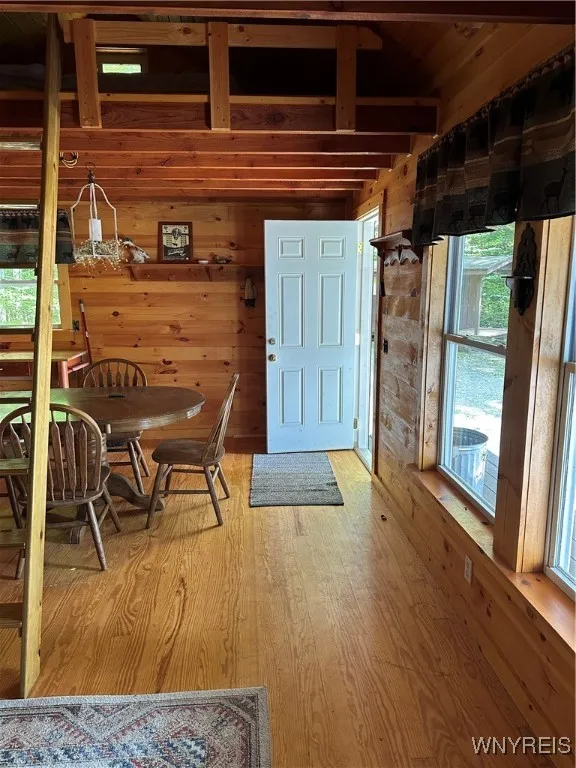 Interior of the cabin. Note: Some electric outlets are already in the cabin walls. Can be used with a generator. Cabin is nice and square and clean.