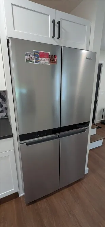 large  stainless steel frig...
