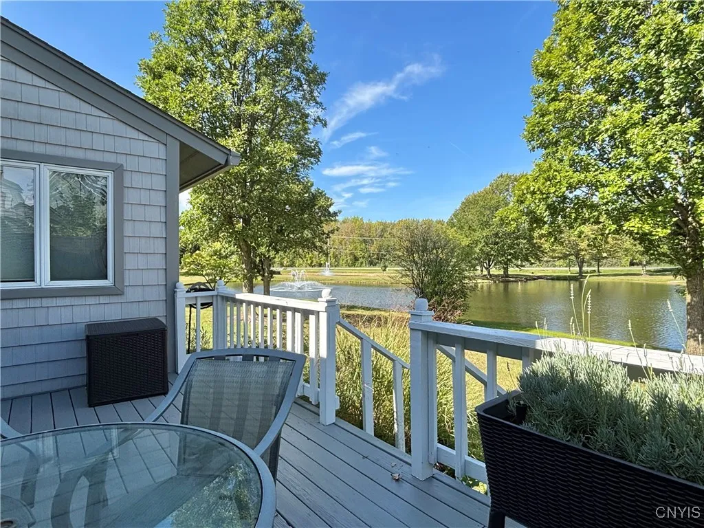 View from the deck.  Notice the fountain.