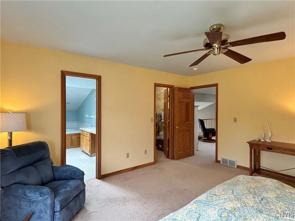 Primary bedroom. Bathroom is on the left.  Huge walk in closet is on the right.