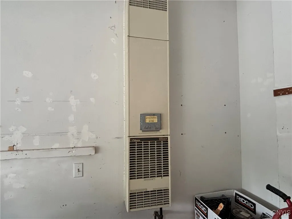 Gas operated heater in two car garage.