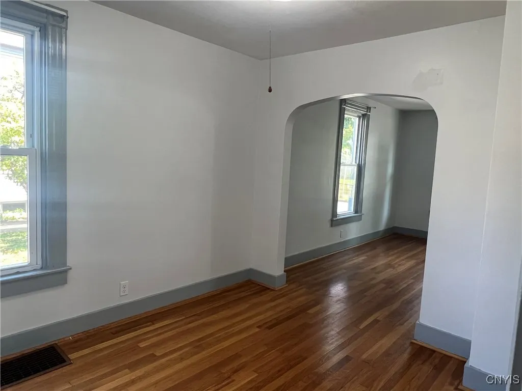 dining room with refinished hardwood floors