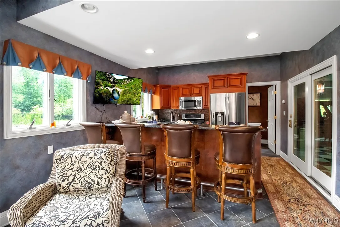 Bar area in pool house
