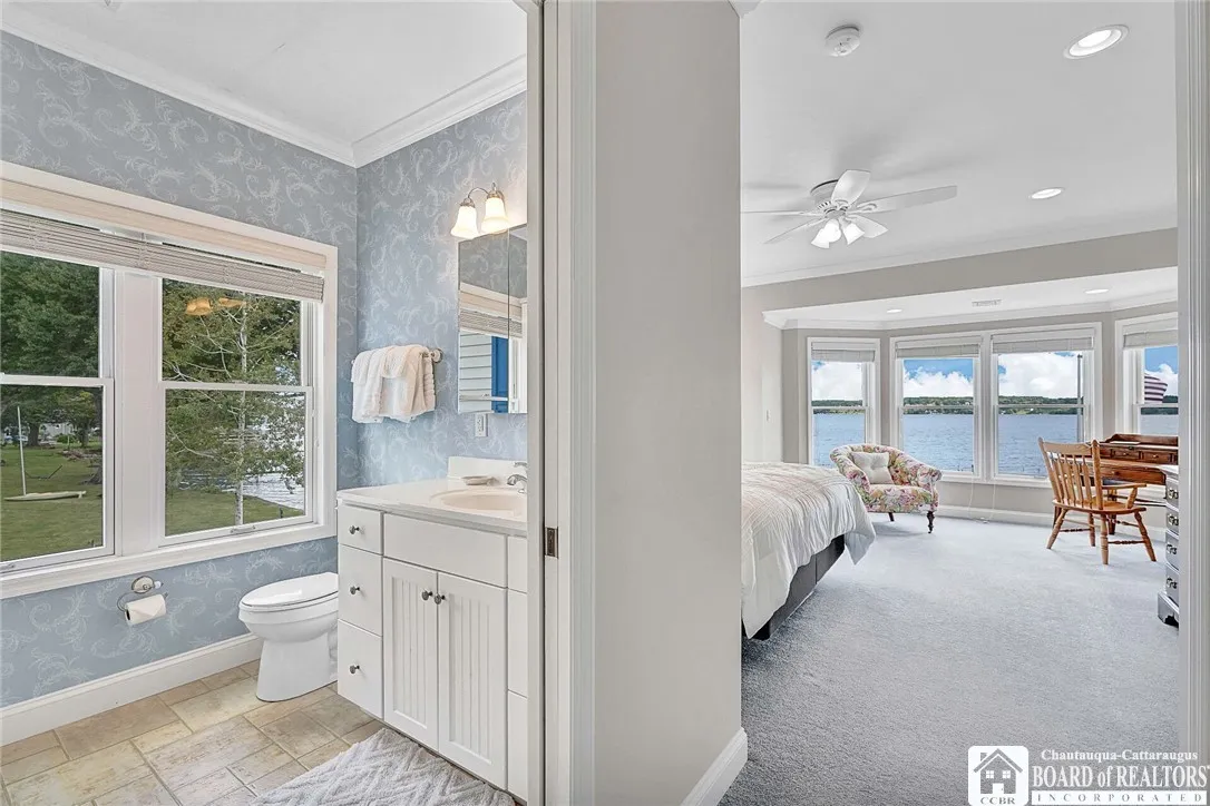 Bedroom #3 is a grand Suite with incredible lake views.