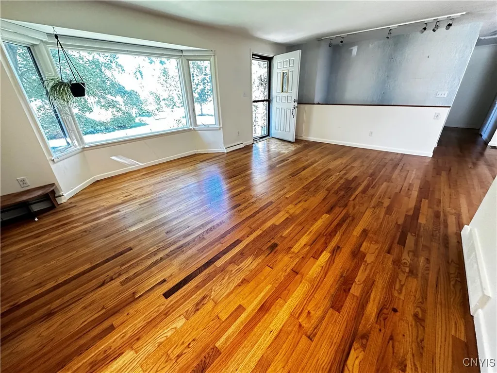 living room bay window at front door