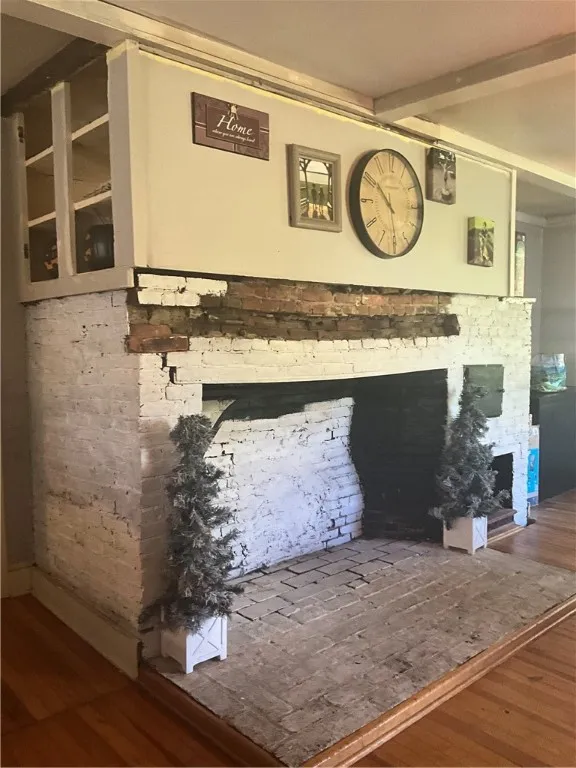 Massive kitchen fireplace