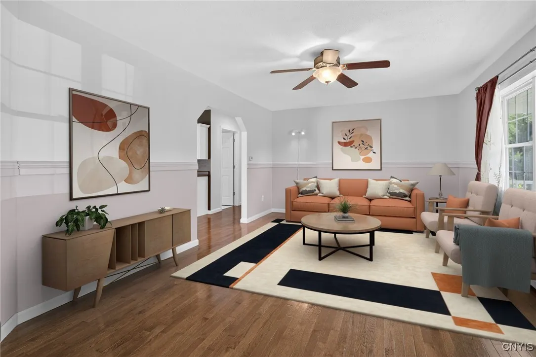 Virtually staged living room.