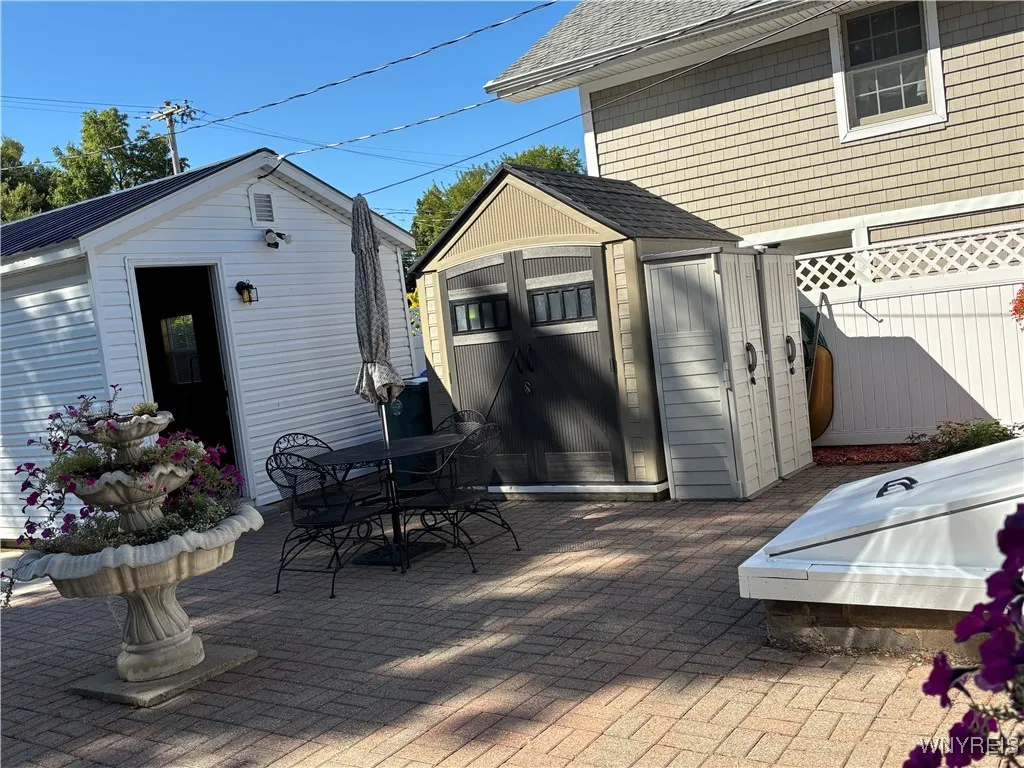 Entrance to 1.5 car garage from rear man-door