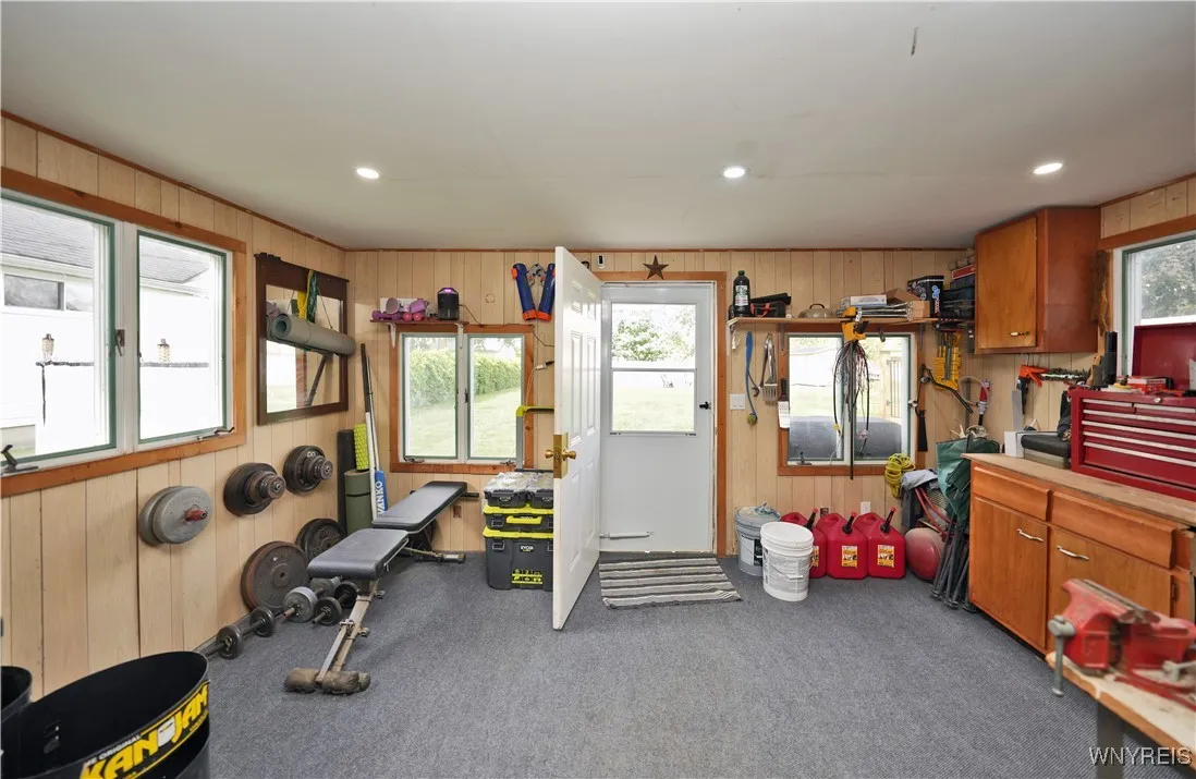 work area off garage