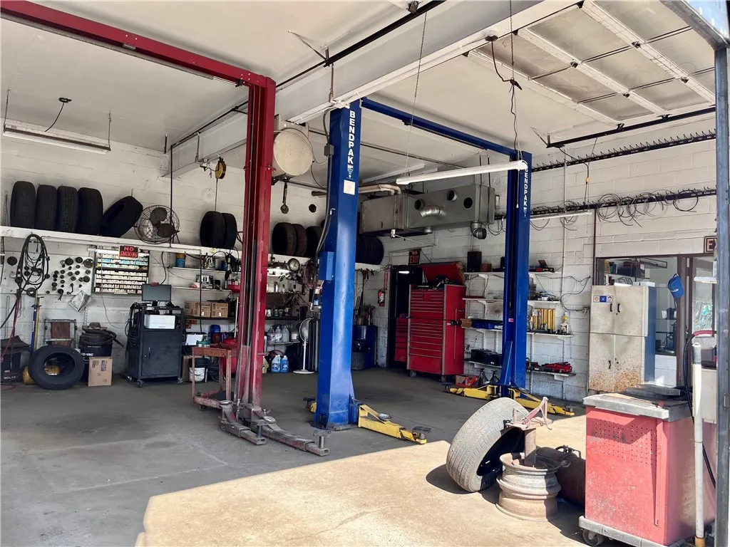 View from the open bay doors