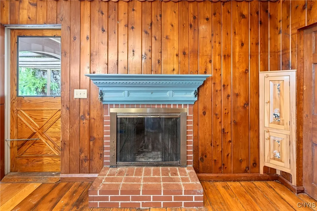 Fireplace in the kitchen area