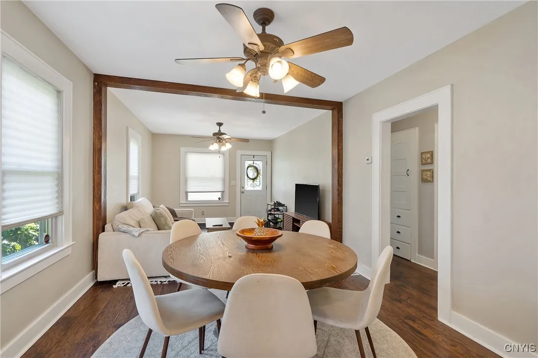 Back through the dining room, let's head to the right and into the bedroom wing of the house.  And make sure you stop for a moment to appreciate the built-in storage in the hallway!