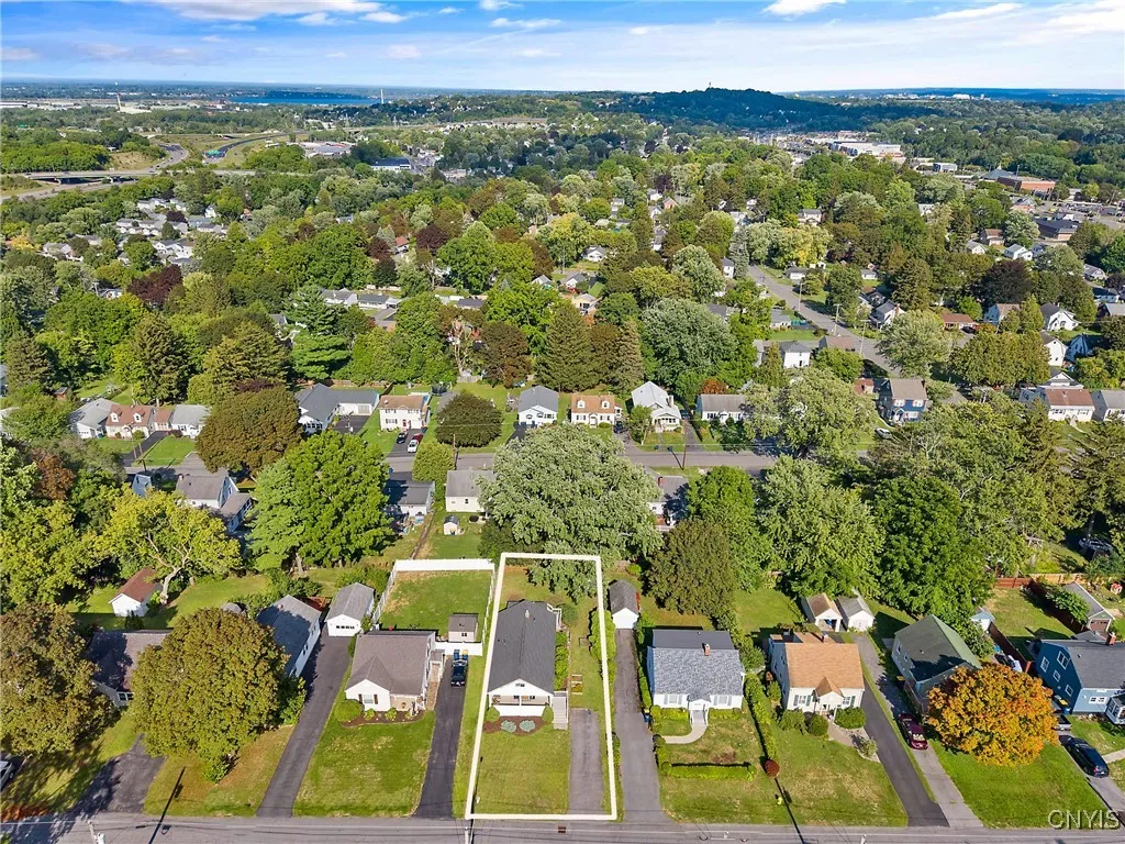 The view from above shows how this wonderful house is nestled into the delightful neighborhood just past Fairmount in the West Genesee School District.