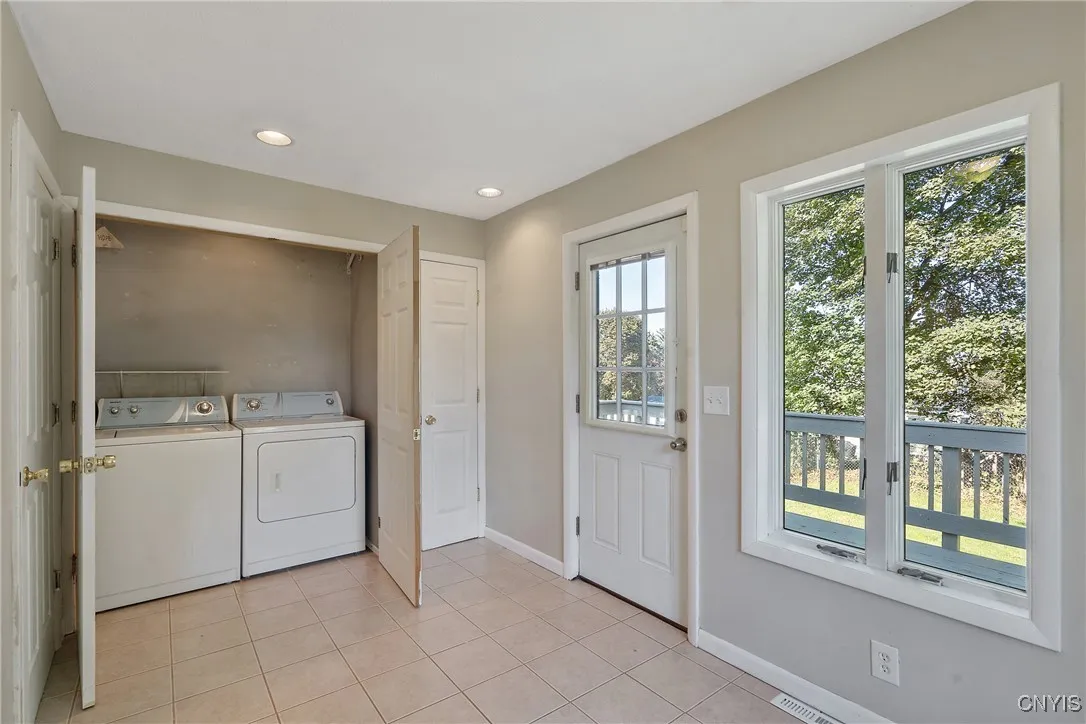 What an extraordinary boon of convenience! The original washer & dryer hookups are still in the unfinished basement in the event you have another use for this space.