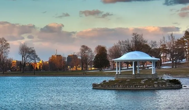 **VIEW OF GAZEBO  & HIAWATHA LAKE ** A MAN MADE LAKE IN 1911 ** STUNNING SUN RISE & SUN SETS***