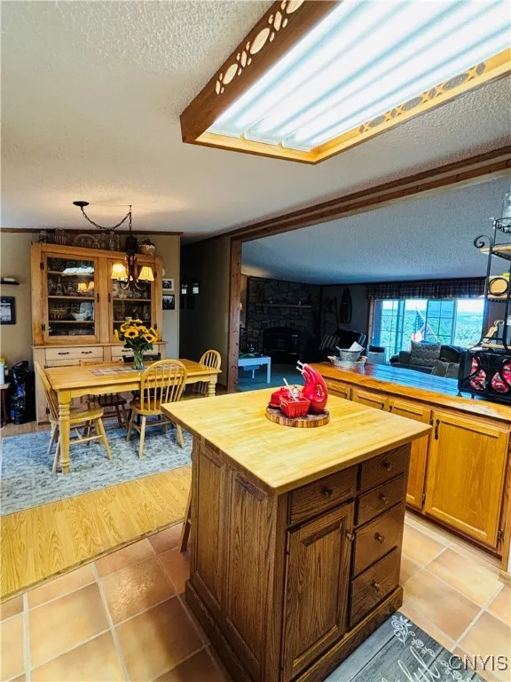 Kitchen features workspace/island