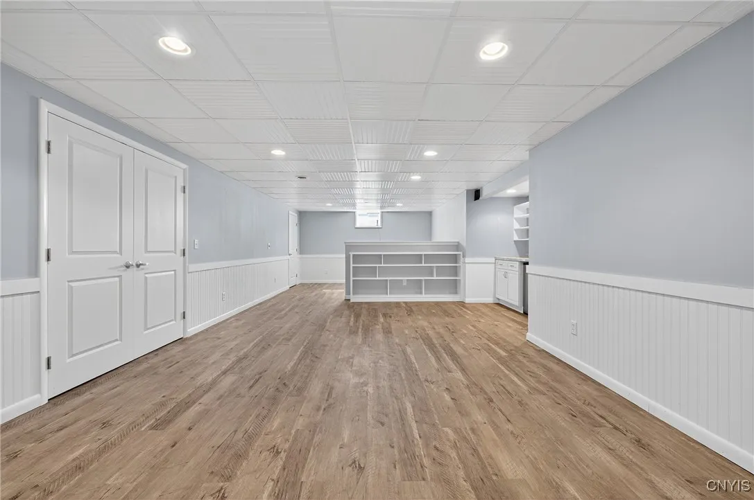 Partially finished spacious basement