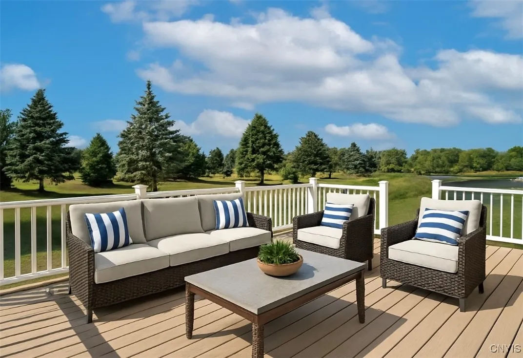 Outdoor deck - virtually staged furniture.