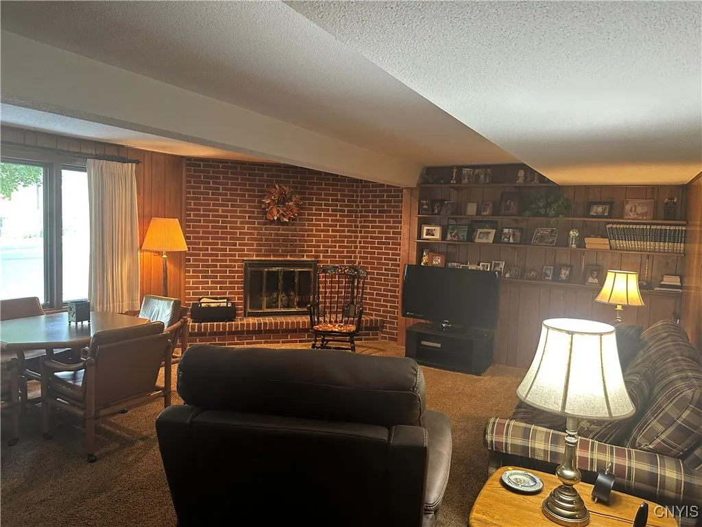 den/office/ playroom with gas fireplace